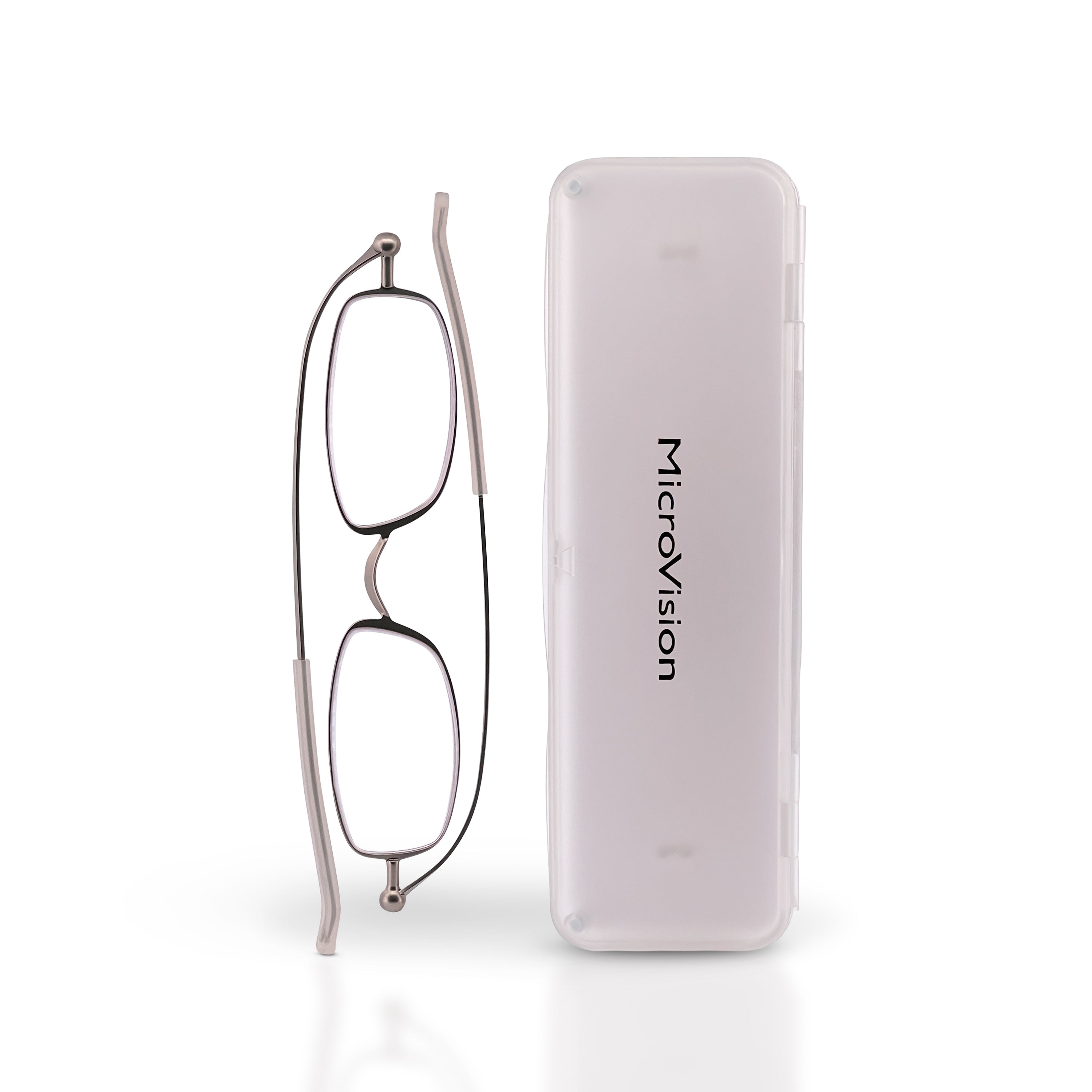 Thin Folding Lightweight Reading Eyeglasses with Slim Case MicroVision Optical