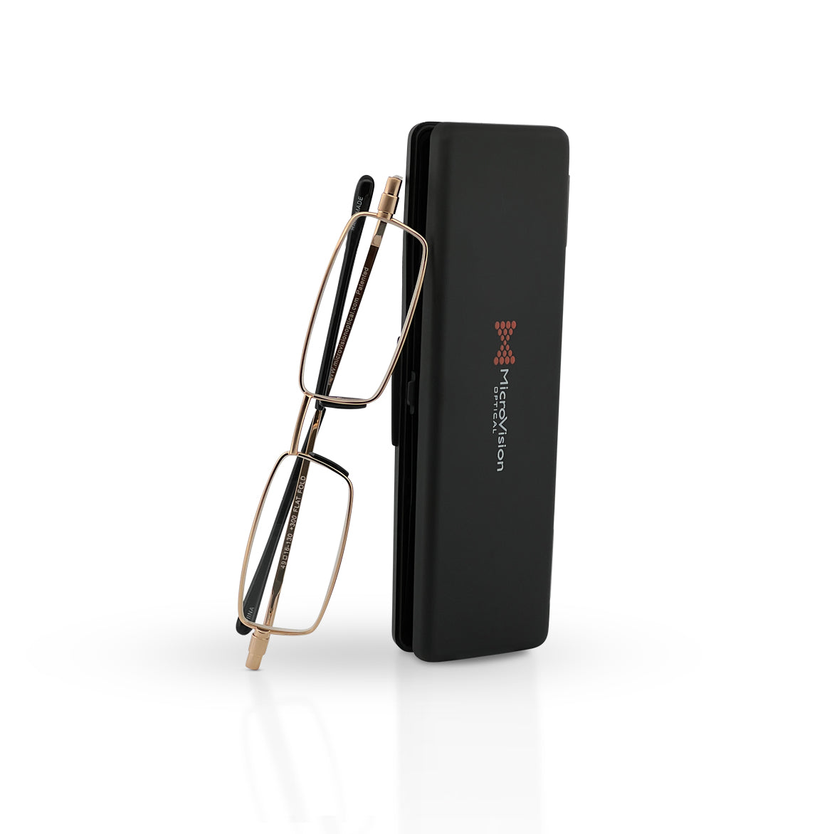 Folding Reading Eyeglasses with Case Flat Fold Collapsible Reader Gold 3.00